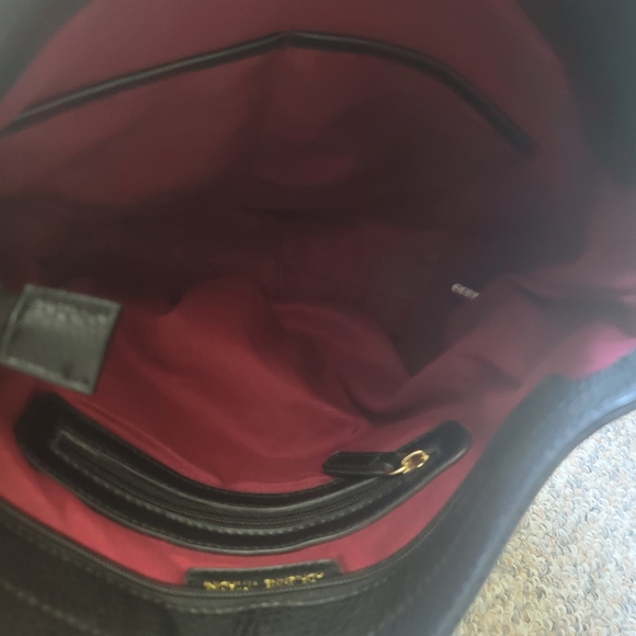 Adrienne Vittadini Black Handbag Gold Hardware - Picture 8 of 10